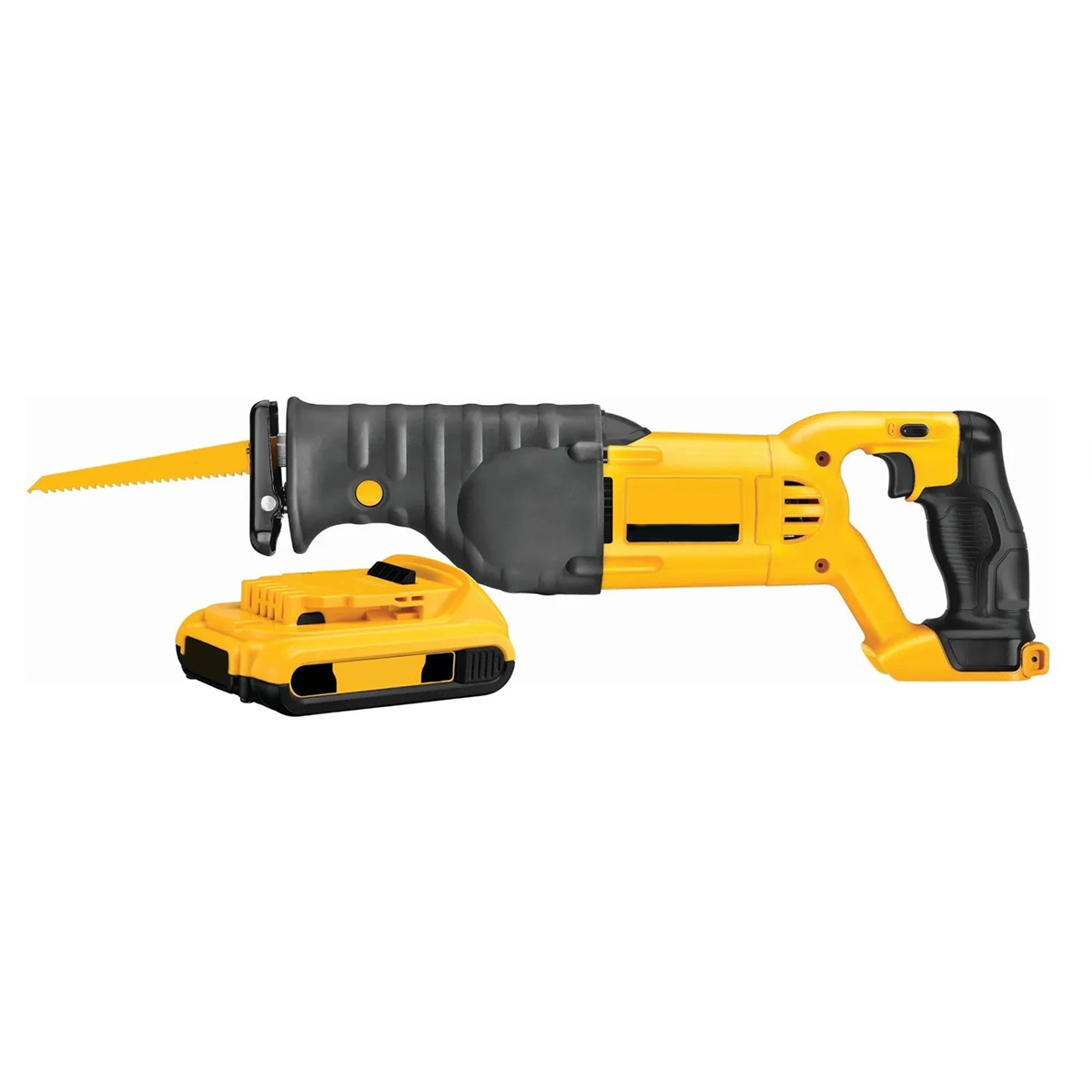 MAX reciprocating saw with compact 20V 2.0Ah battery.